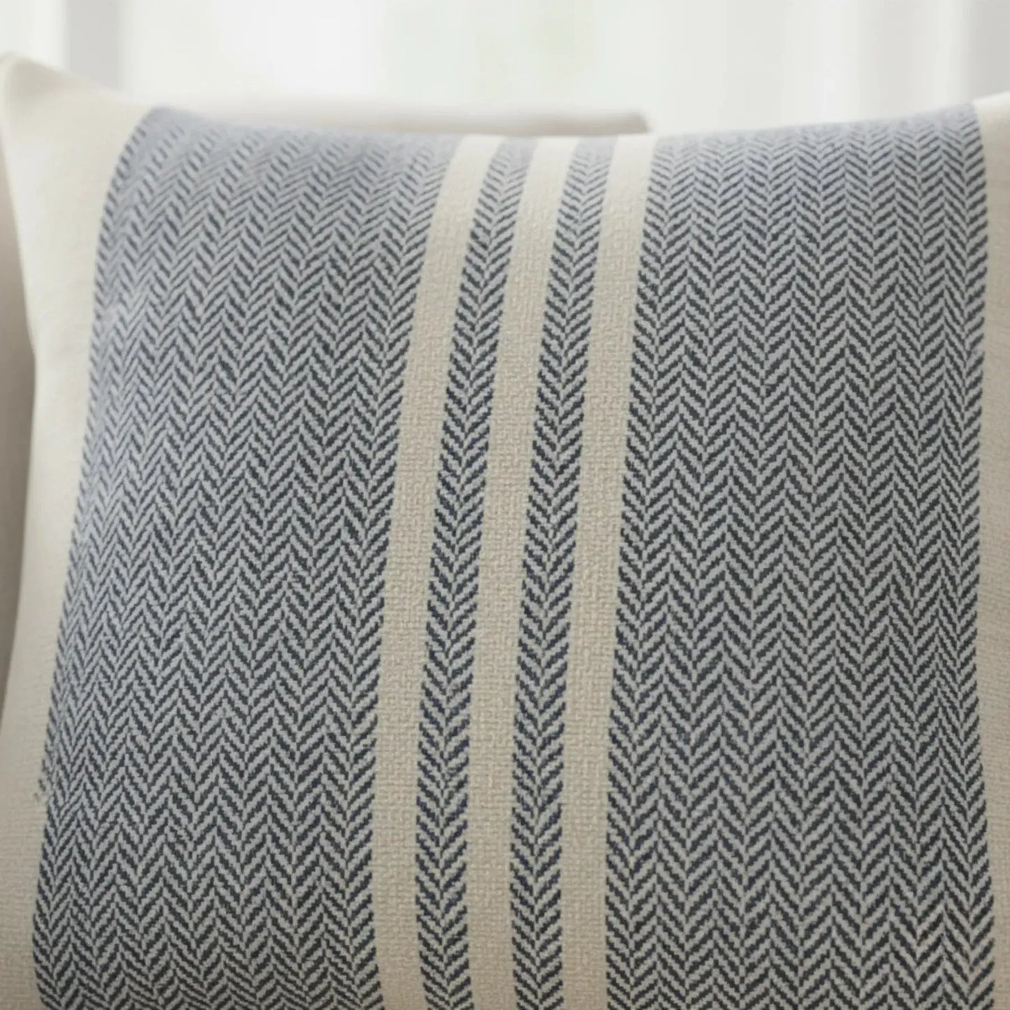 Almofada Linho 52x52 Verde Listrado Modelo 2