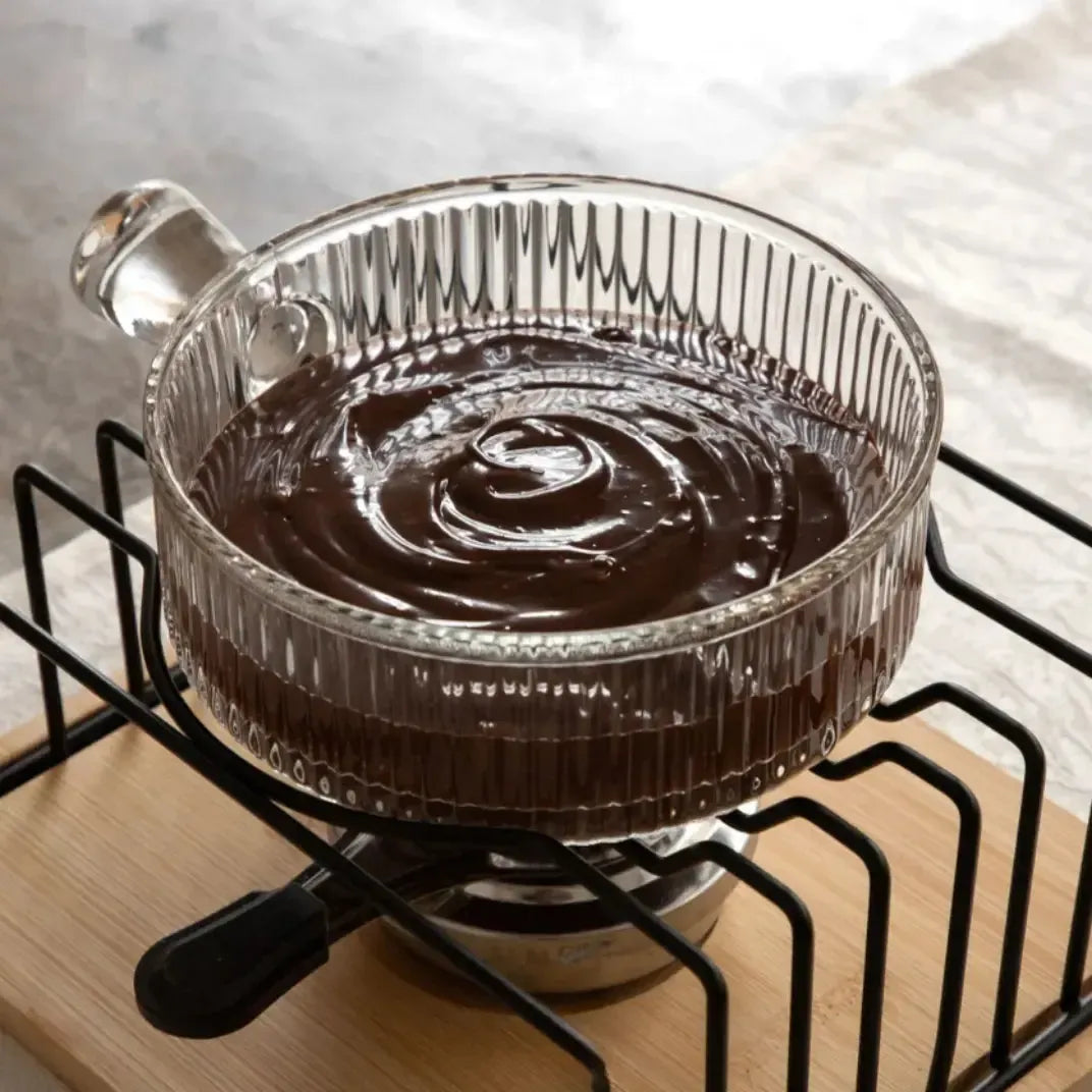 Aparelho de Fondue em Vidro e Bambu com 10 Peças