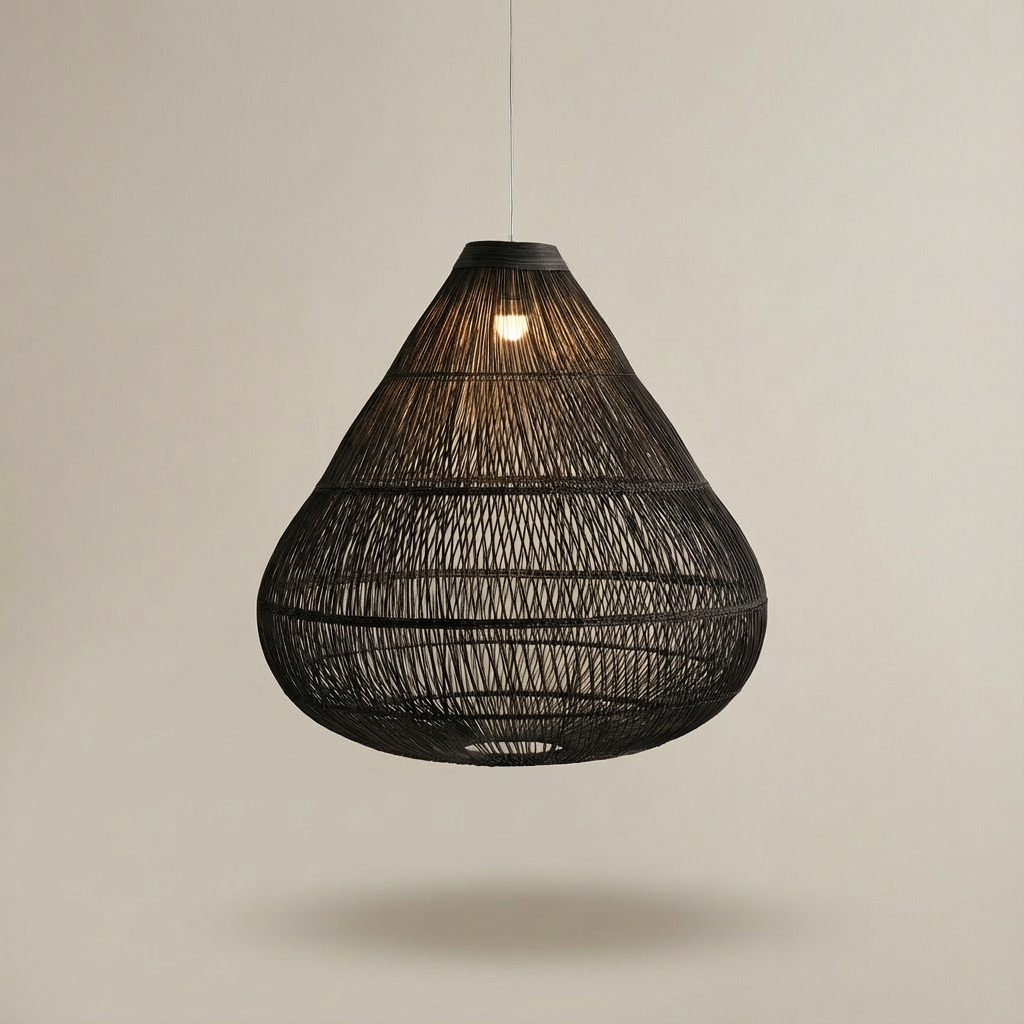 Luminária Artesanal Rattan Natural Amaya 80x77cm Bahali
