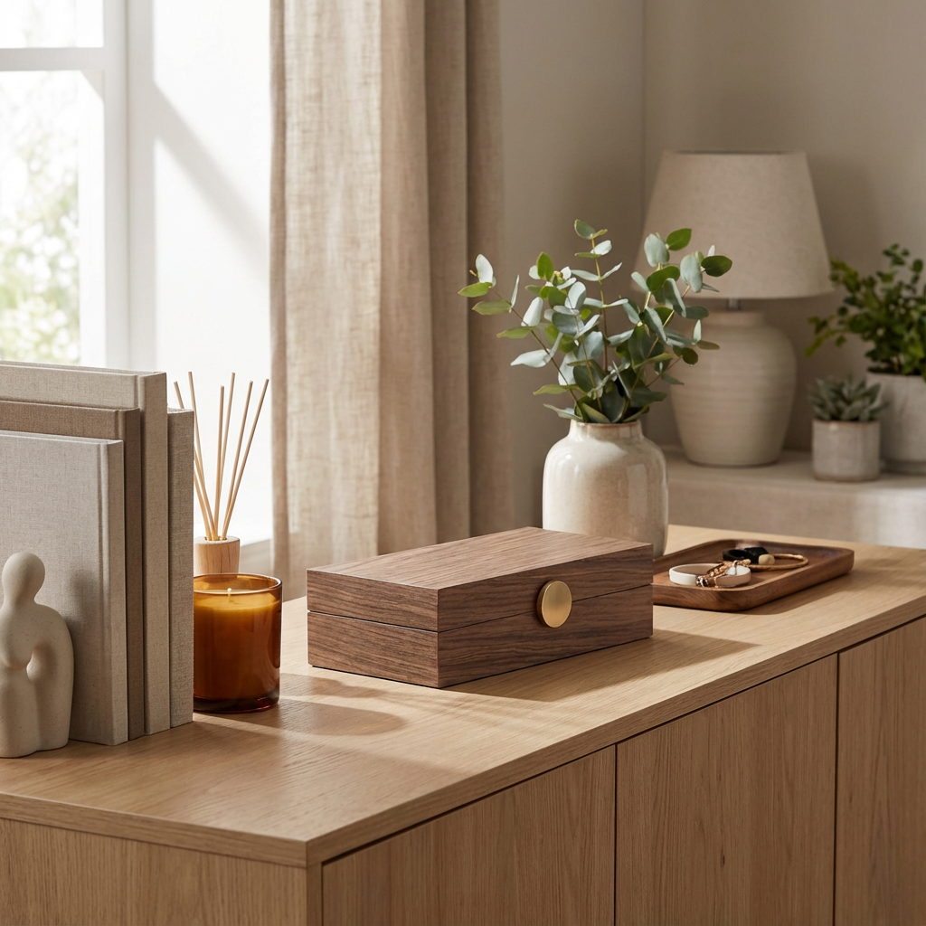Caixa em MDF Laminado Grande Marrom 7x30x15,5cm Mart