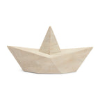 Escultura Barco em Poliresina Bege Mart 10,5x19x7,5cm