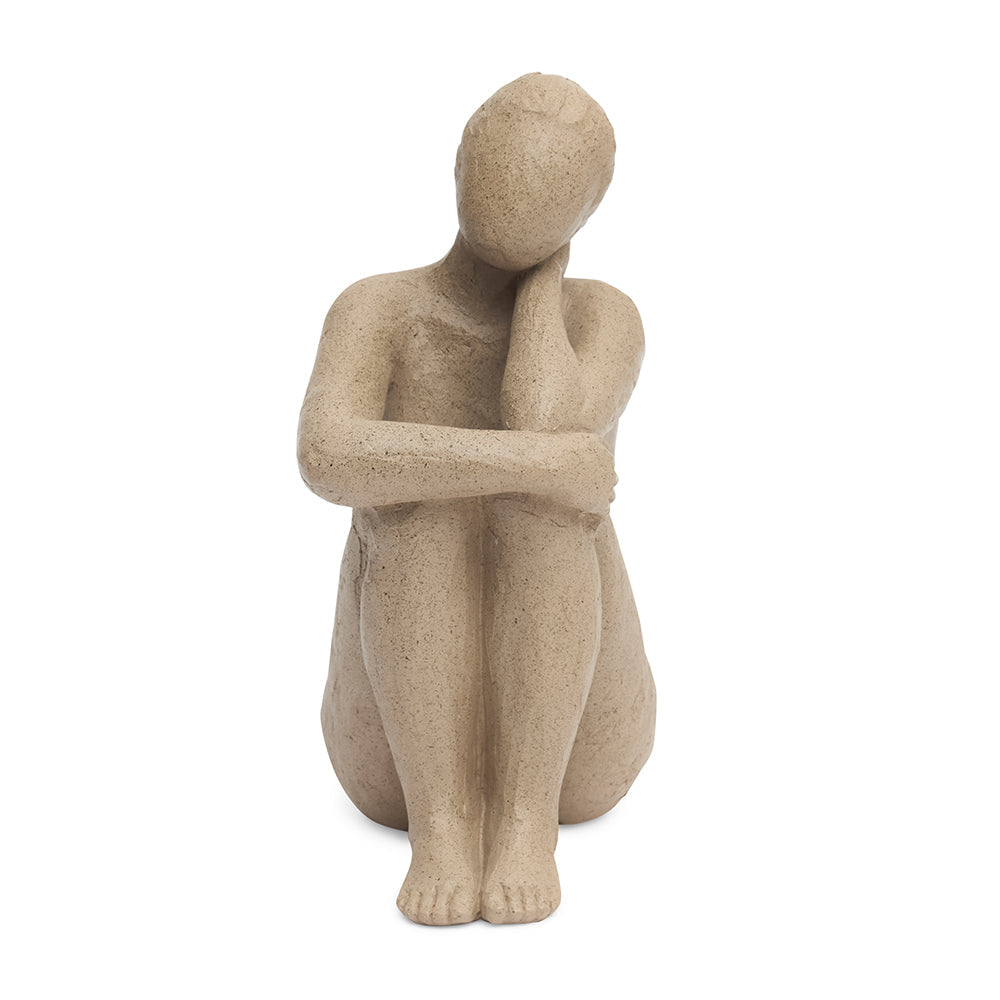 Escultura Mulher em Poliresina Areia Sutileza Mart 22x9x14cm