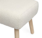 Puff em Bouclé e Madeira Retangular 26x48,5x32,5cm Mart
