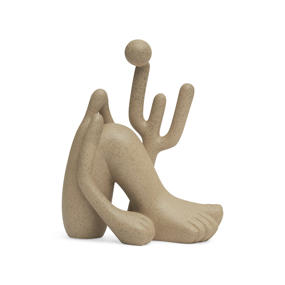 Escultura Abapuru em Poliresina Bege Mart 17,5x14x7cm