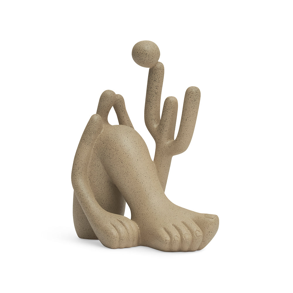 Escultura Abapuru em Poliresina Bege Mart 17,5x14x7cm