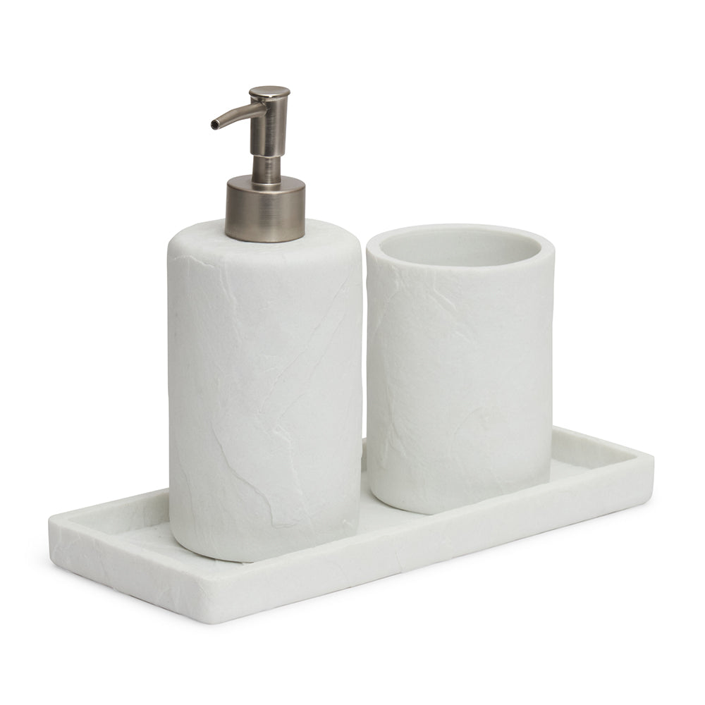 Jogo 3 Peças para Banheiro Off White Texturizado Mart