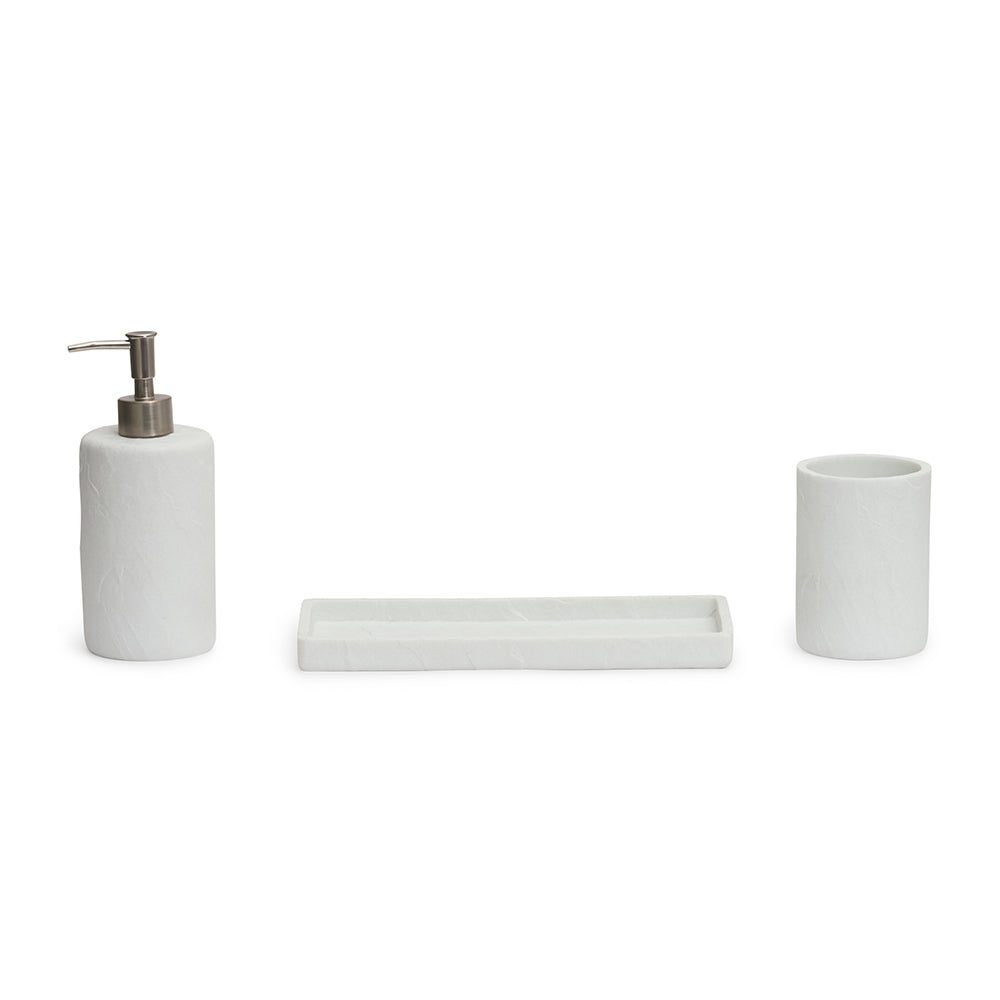 Jogo 3 Peças para Banheiro Off White Texturizado Mart