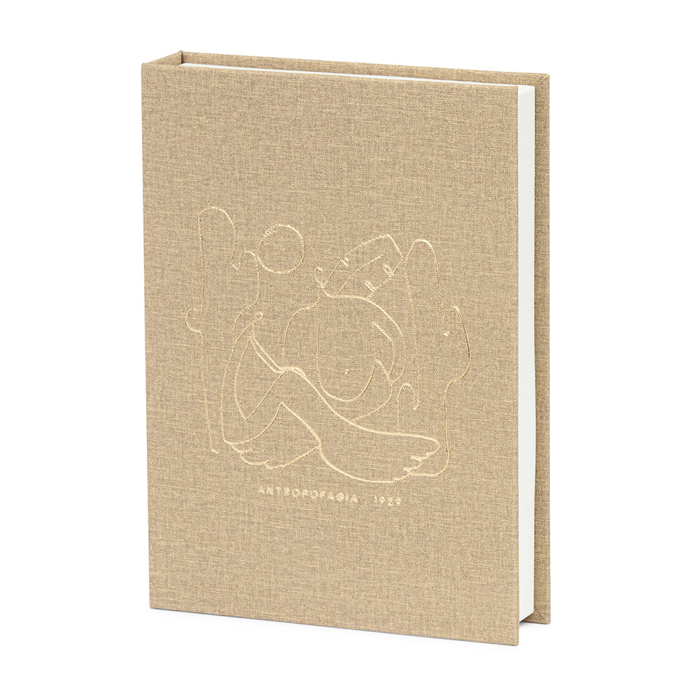 Livro Caixa Antropofagia Bege MDF e PU 28x20x4cm Mart