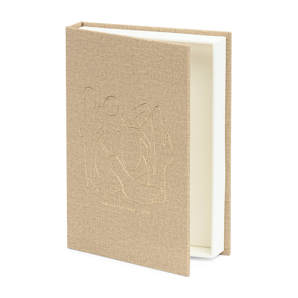 Livro Caixa Antropofagia Bege MDF e PU 28x20x4cm Mart