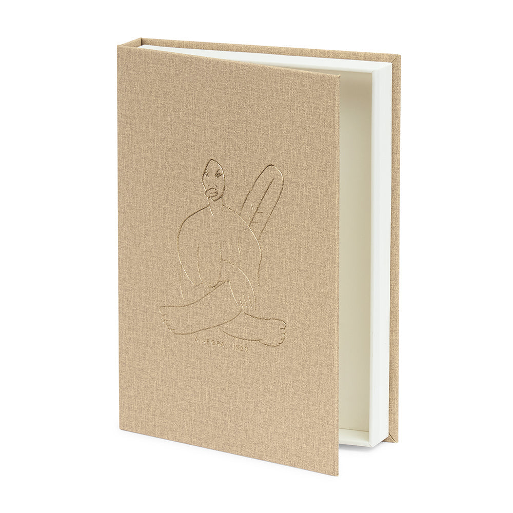 Livro Caixa A Negra Bege MDF e PU 25x18x4cm Mart