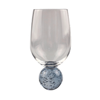 Conjunto 6 Taças de Vidro Transparente base Esfera Azul Bubble 400ml