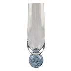 Conjunto 6 Taças para Champagne Vidro Transparente base Esfera Azul Bubble 300ml