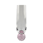 Conjunto 6 Taças para Champagne Vidro Transparente base Esfera Azul Bubble 300ml