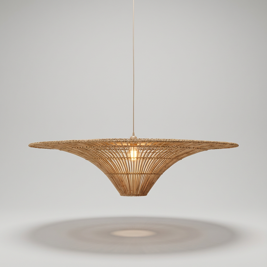Luminária Artesanal Rattan Natural Liora 60x23cm Bahali