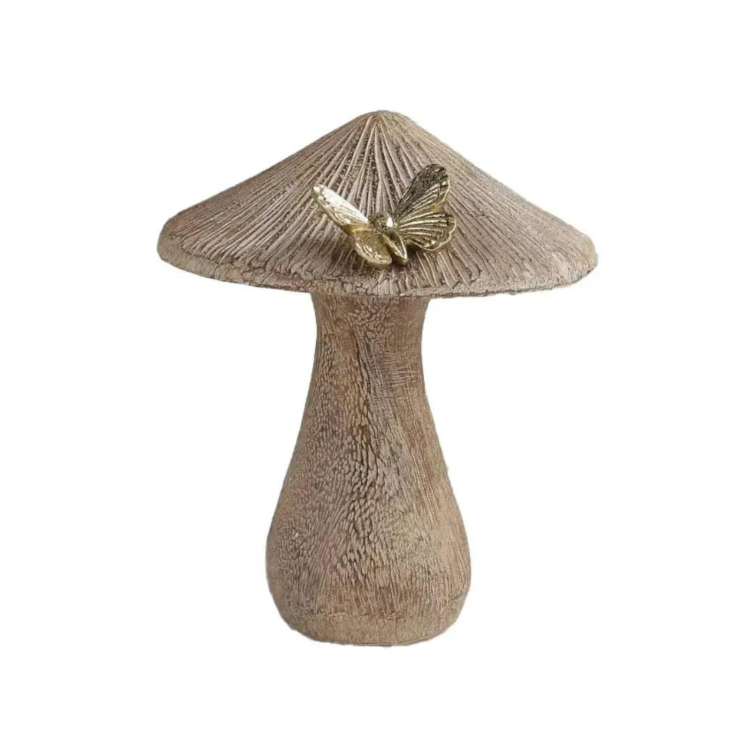 Adorno Cogumelo Poliresina Butterfly 18cm