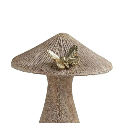 Adorno Cogumelo Poliresina Butterfly 18cm