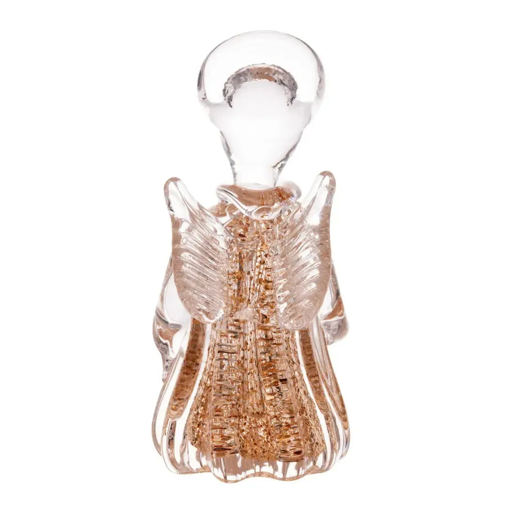 Adorno Decorativo Anjo Vidro Italy Dourado 7x7x15cm