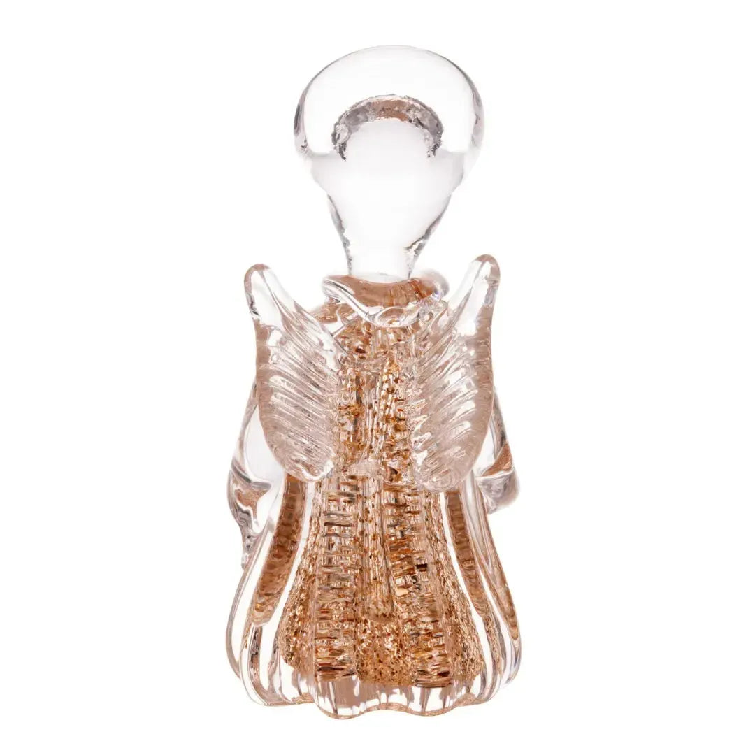 Adorno Decorativo Anjo Vidro Italy Dourado 7x7x15cm