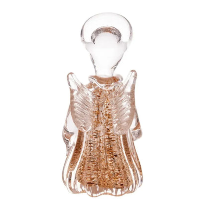Adorno Decorativo Anjo Vidro Italy Dourado 7x7x15cm
