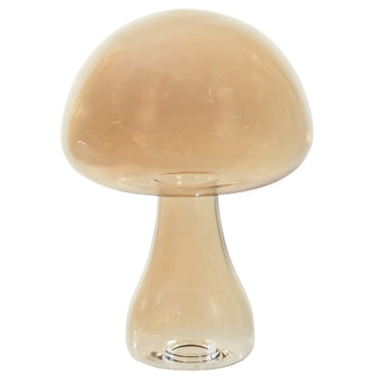 Adorno Decorativo Cogumelo Vidro Âmbar Luster 17,5x12,5cm Florarte
