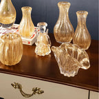 Adorno Decorativo Vidro Italy Dourado 20x8x10cm