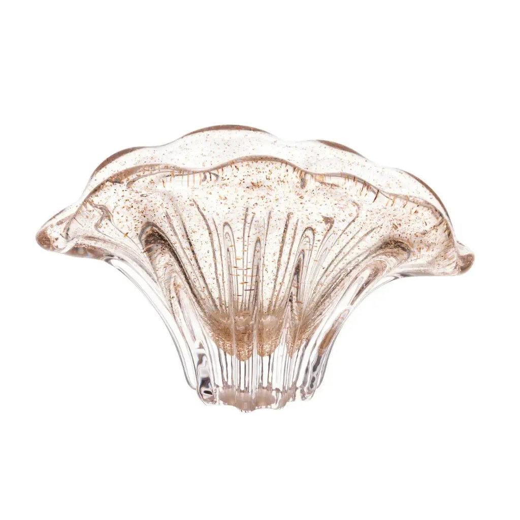 Adorno Decorativo Vidro Italy Dourado 20x8x10cm