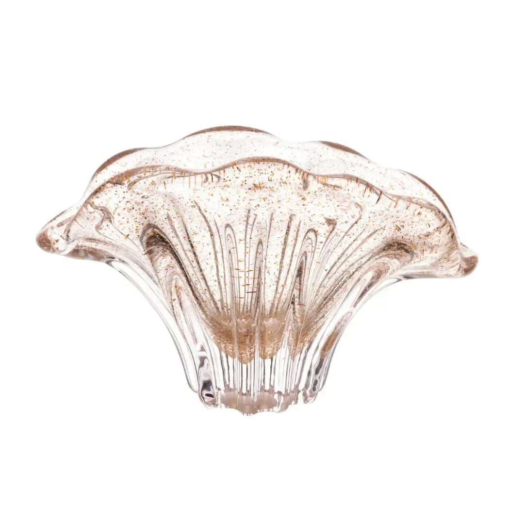 Adorno Decorativo Vidro Italy Dourado 20x8x10cm