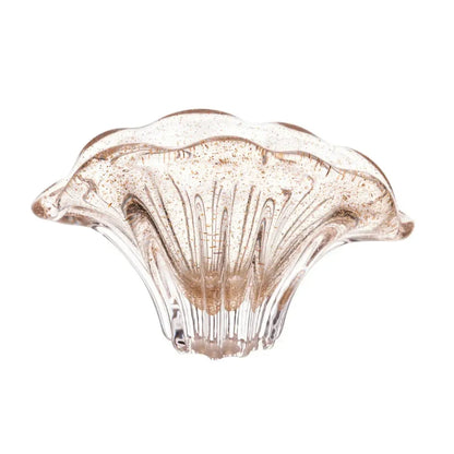 Adorno Decorativo Vidro Italy Dourado 20x8x10cm