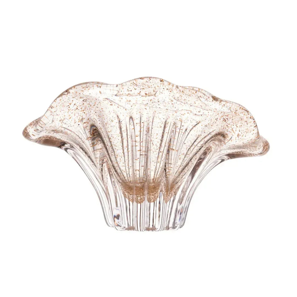 Adorno Decorativo Vidro Italy Dourado 20x8x10cm