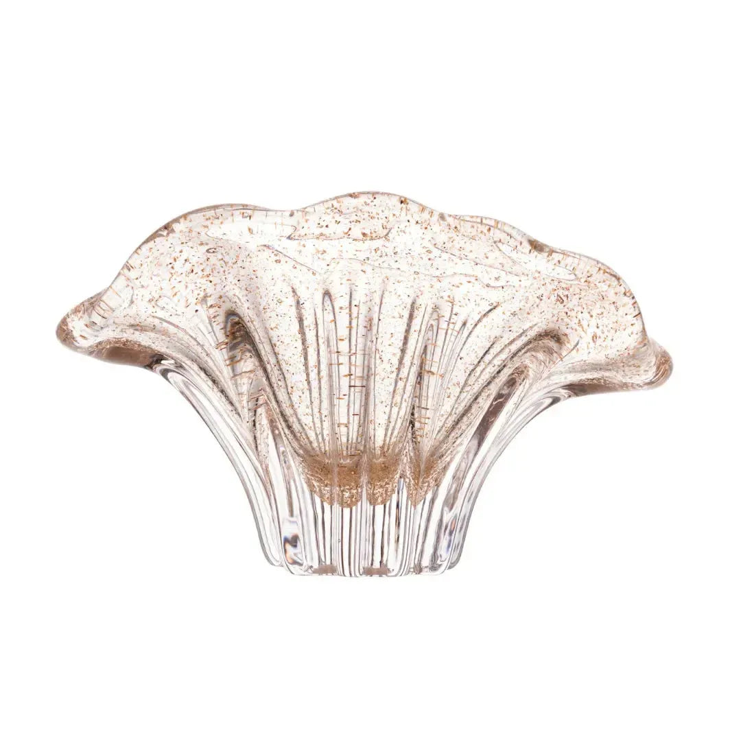 Adorno Decorativo Vidro Italy Dourado 20x8x10cm