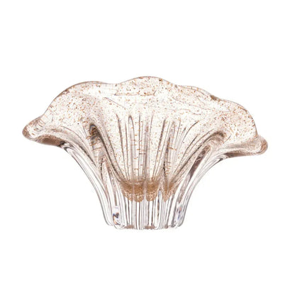 Adorno Decorativo Vidro Italy Dourado 20x8x10cm