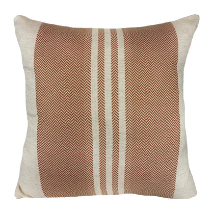Almofada Linho 52x52 Ocre Listrado