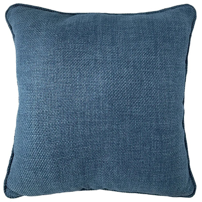 Almofada Linho Azul 52x52 Lisa Cordão