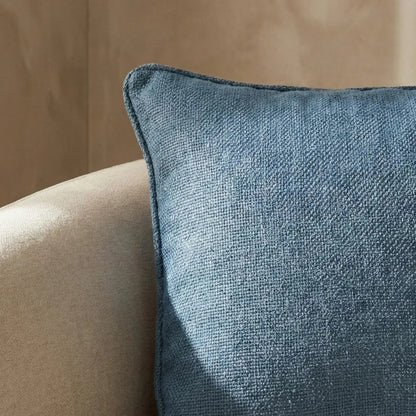 Almofada Linho Azul 52x52 Lisa Cordão