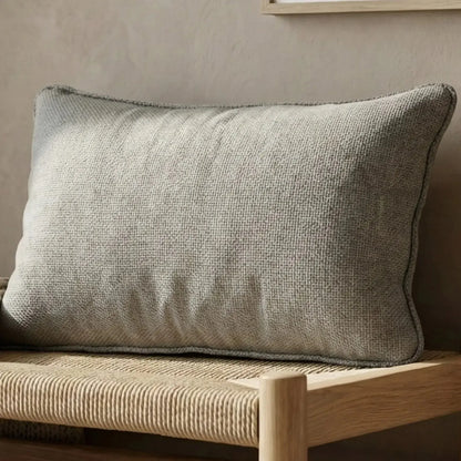 Almofada Linho Azul 35x52 Lisa Cordão