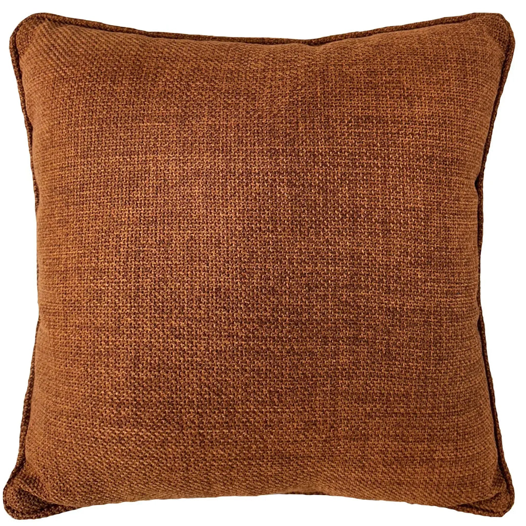 Almofada Linho Terracota 52x52 Lisa Cordão