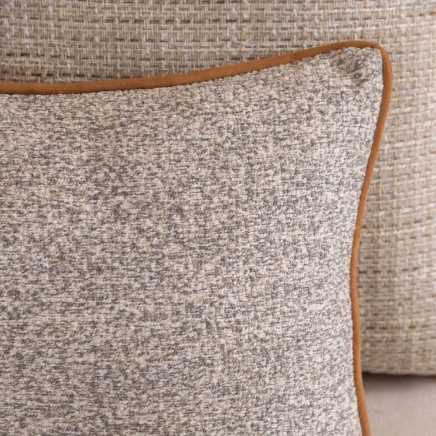 Almofada Rustica Cordão Camurça Bege 35x52