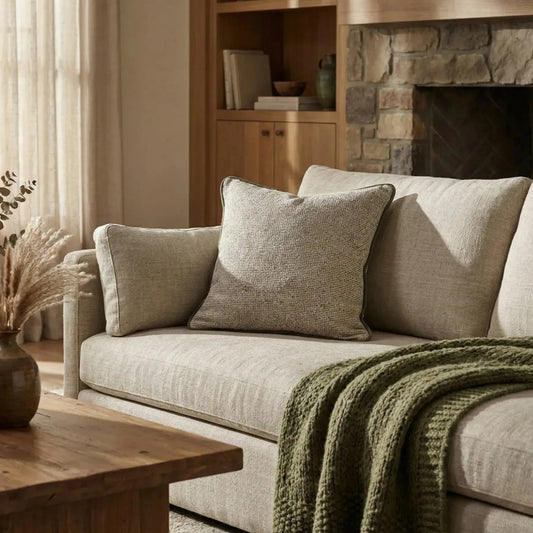 Almofada Rustica Cordão Camurça Musgo 52x52