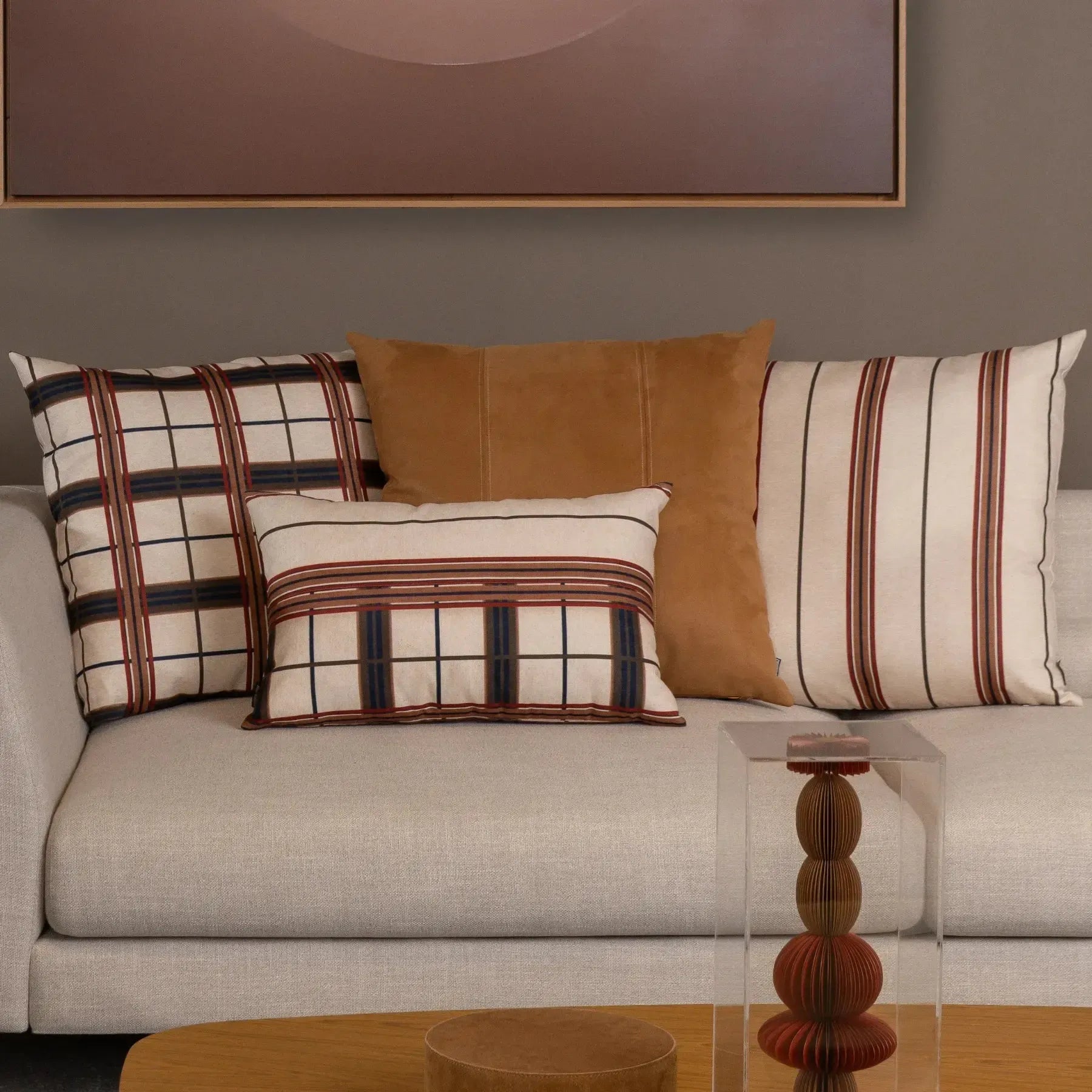 Almofada Viscose 52x52 Listra Natural