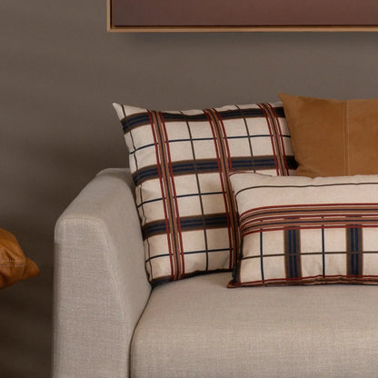 Almofada Viscose 52x52 Xadrez Natural