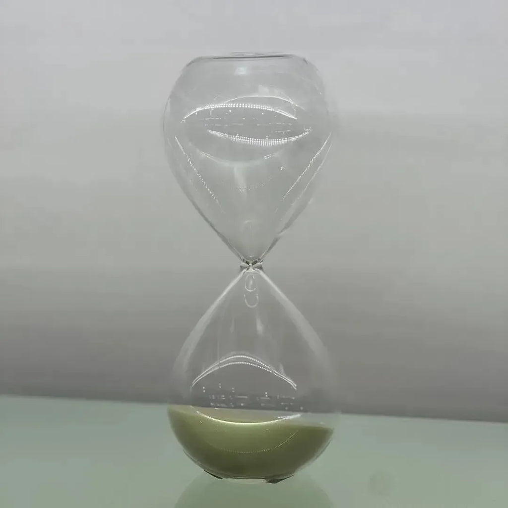 Ampulheta em Vidro Fumê com Areia 120 Minutos Bege