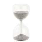 Ampulheta em Vidro com Areia 15 Minutos Prata 16x08cm Mart