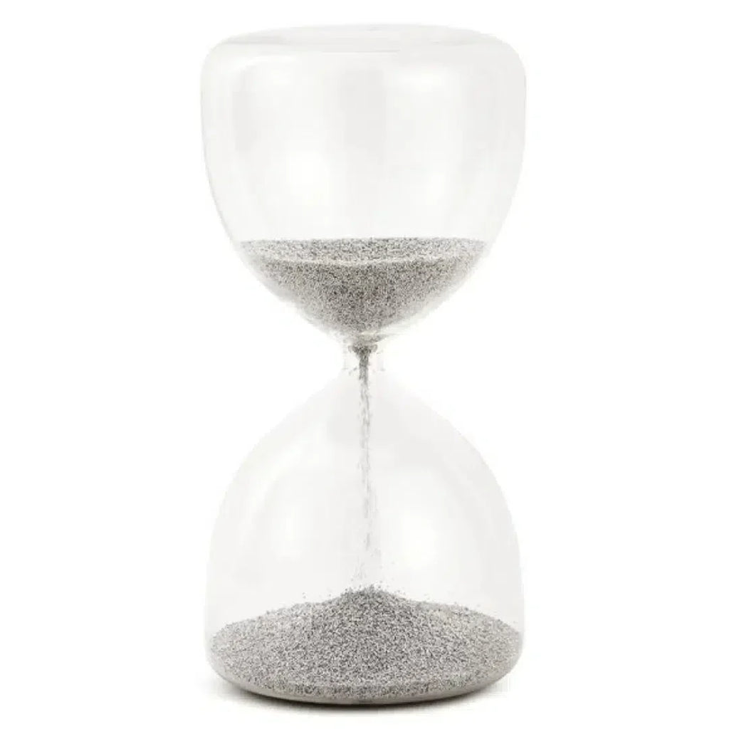 Ampulheta em Vidro com Areia 15 Minutos Prata 20x10cm Mart