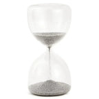 Ampulheta em Vidro com Areia 15 Minutos Prata 20x10cm Mart