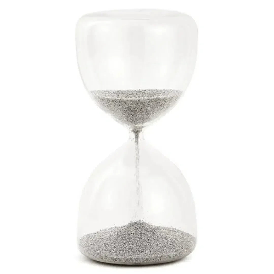 Ampulheta em Vidro com Areia 15 Minutos Prata 20x10cm Mart