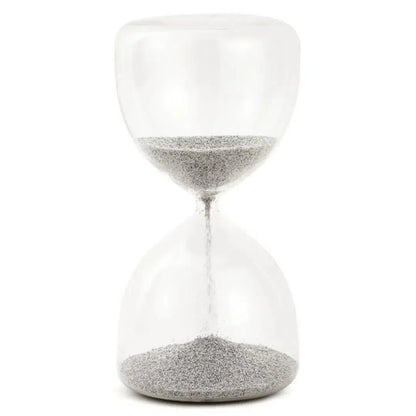 Ampulheta em Vidro com Areia 15 Minutos Prata 20x10cm Mart
