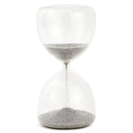 Ampulheta em Vidro com Areia 15 Minutos Prata 20x10cm Mart