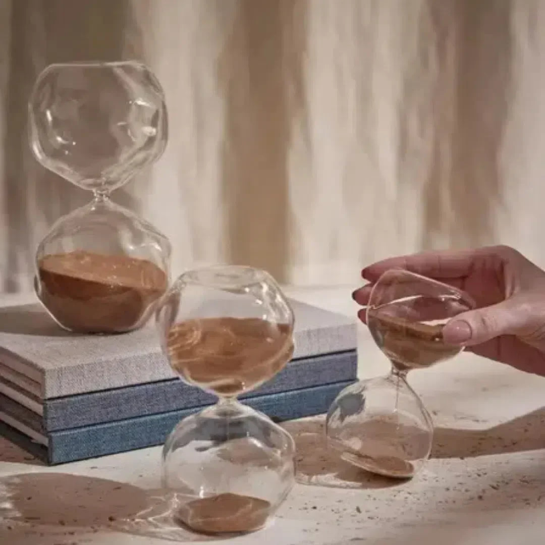 Ampulheta em Vidro com Areia 60 Minutos Bege Mart