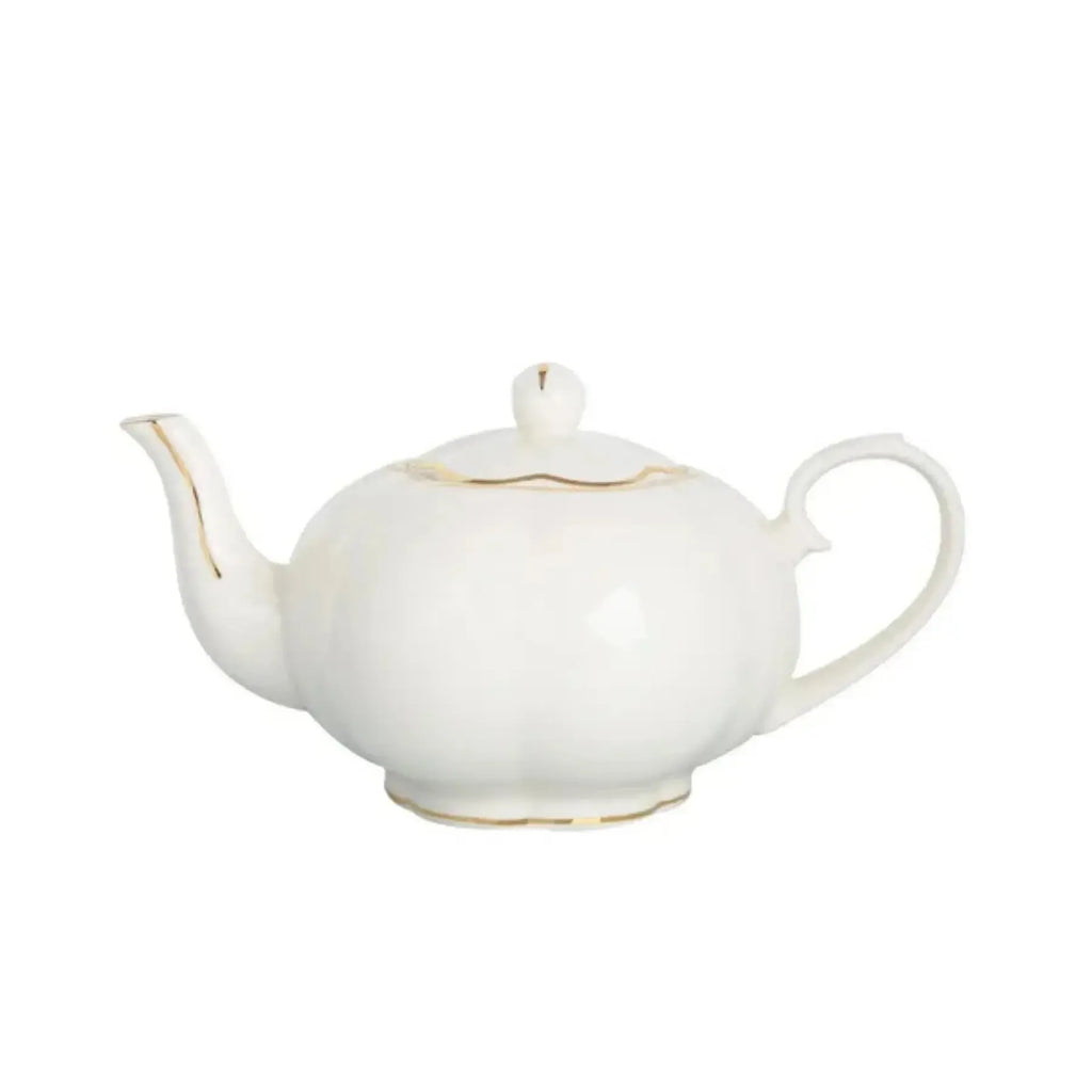 Aparelho de Jantar Camélia 49Pçs New Bone China Filado Dourado L'Hermitage