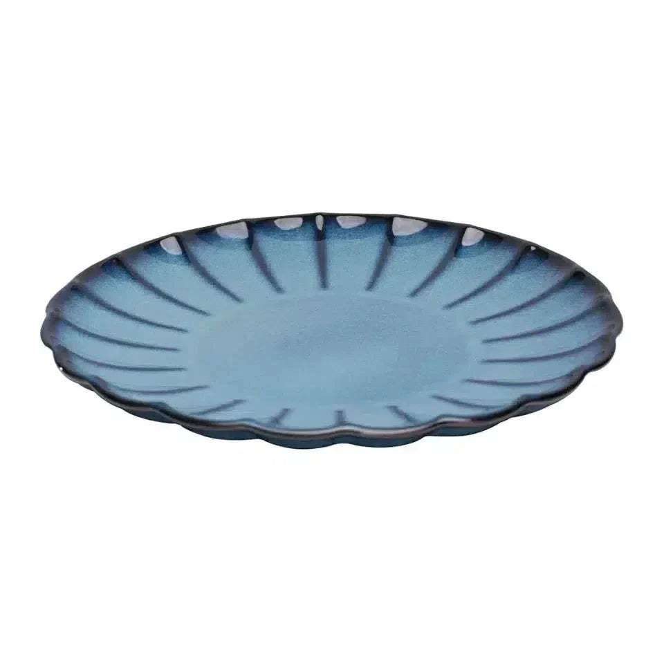 Aparelho de Jantar Cerâmica Scallop Azul 24 peças Wolff
